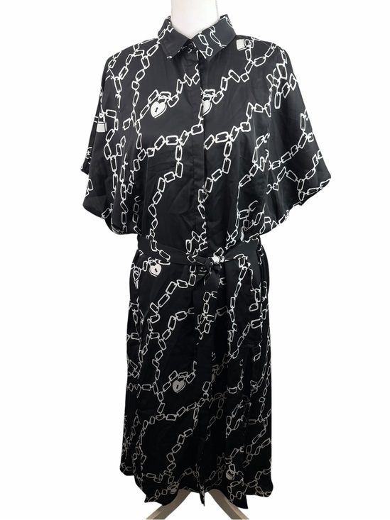 Disturbia Dresses & Skirts - Disturbia | Lovelock Black White Chain Print Button Oversized Midi Dress New